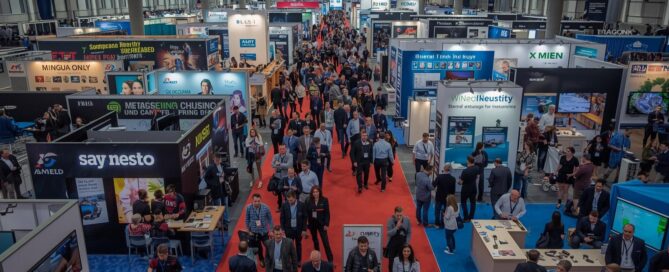 An image showing a busy trade show floor